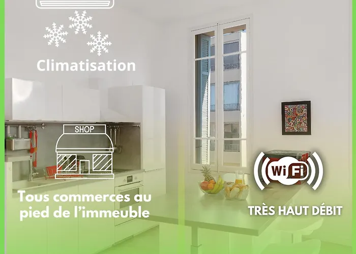 Апартаменти Grand T2 Hausmannien Face A La Gare - Thd Fibre - Park Proche - Clim